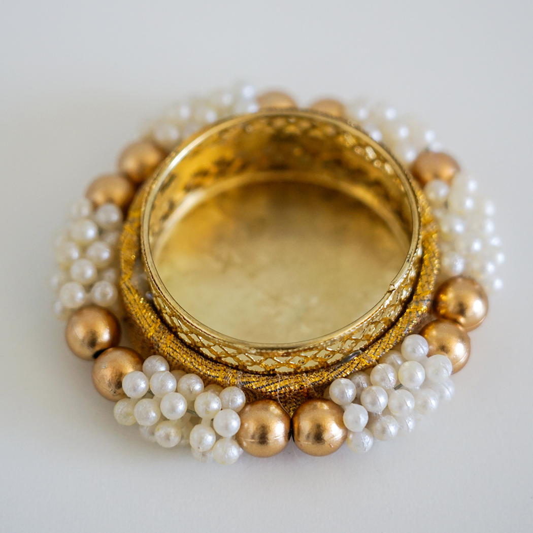 Pearl & Gold Diya Tealight Candle Holder