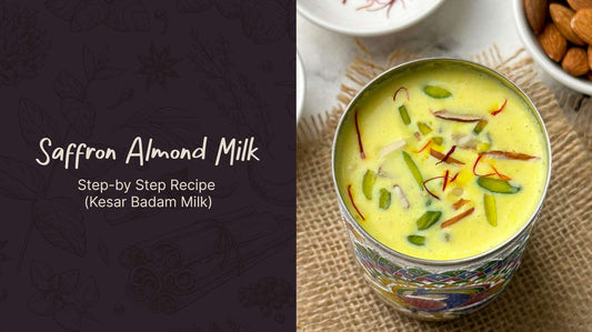 Saffron Almond Milk (Kesar Badam Milk) Recipe - Step-by-Step