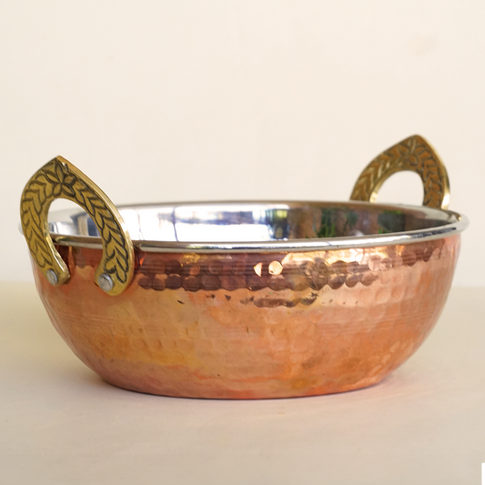 Indian Serving Bowl Copper (Kadai)