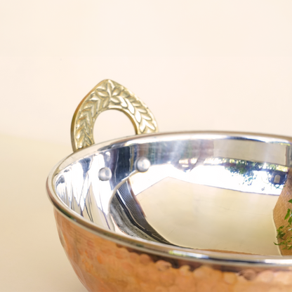 Indian Serving Bowl Copper (Kadai)
