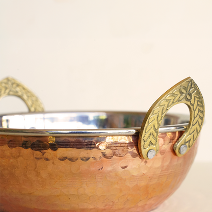 Indian Serving Bowl Copper (Kadai)