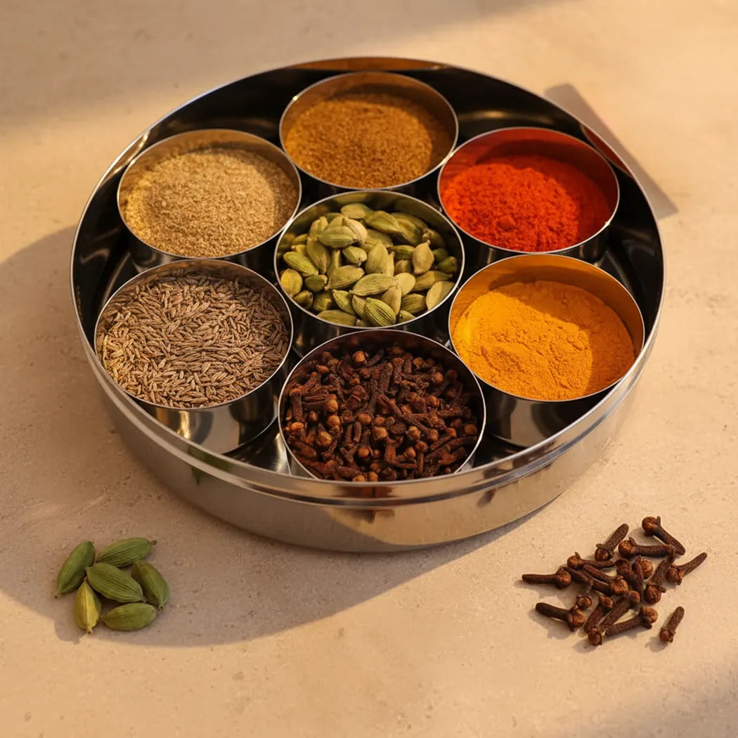 Indian Spice Box - "True Indian Epics" Limited Edition (With 7 Essential Spices)
